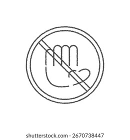 Hand-drawn style no touching icon material