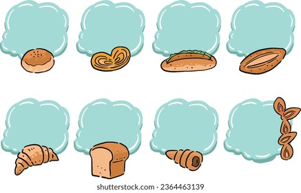 Hand-drawn style pan illustration frameset A Multiple types
