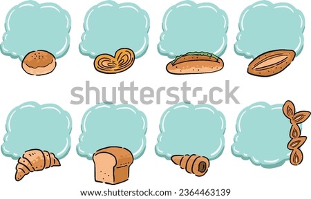 Hand-drawn style pan illustration frameset A Multiple types