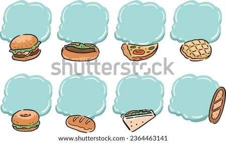 Hand-drawn style pan illustration frameset B Multiple types