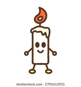 Ilustração de ícone de caractere único estilo desenhado à mão: Vela