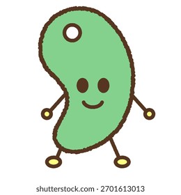 Ilustração de ícone de caractere único de estilo desenhado à mão: Magatama (conta em forma de vírgula)
