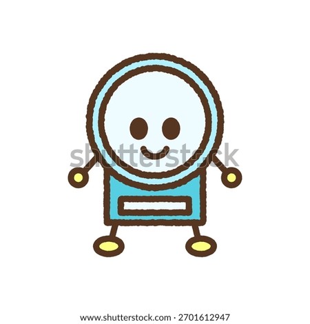 Hand-drawn style single character icon illustration: Electronic weighing scale