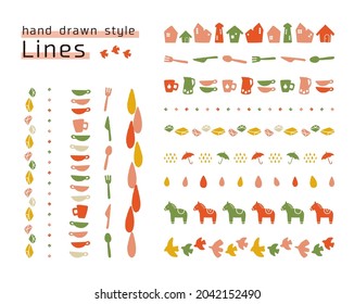 hand-drawn style various line set