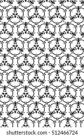 Hand-drawn stylized graphic abstract black and white seamless pattern.