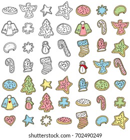 Hand-drawn Sugar Cookie Collection Vector Illustration