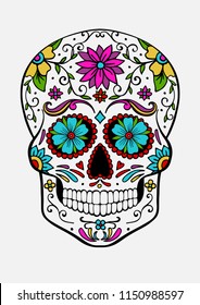 hand-drawn sugar skull