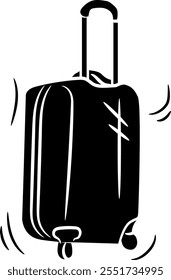 Hand-drawn suitcase silhouette, Illustration vector