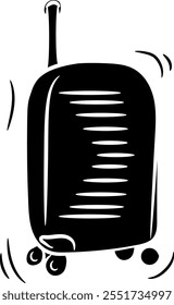 Hand-drawn suitcase silhouette, Illustration vector