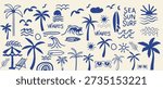 Hand-Drawn Summer Beach and Surf Elements Collection