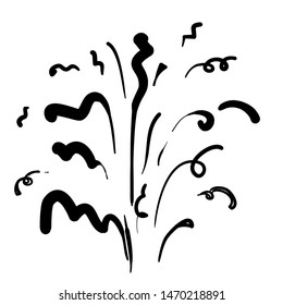 handdrawn surprise paper confett festive falling explosion streamers papers ribbon splash vector doodle