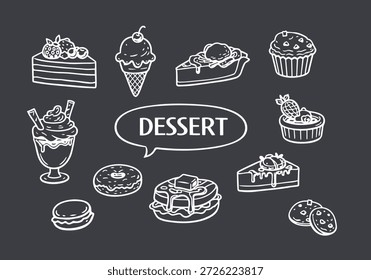 Handgezeichnete süße Desserts Sammlung Vektorgrafik
