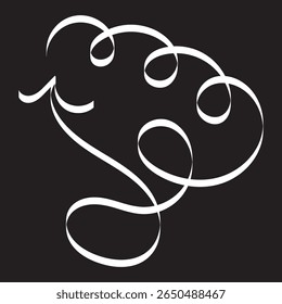 Hand-drawn swirling arrow vector in black 