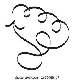 Hand-drawn swirling arrow vector in black 