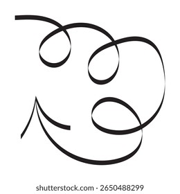 Hand-drawn swirling arrow. Vector Illustration eps file
