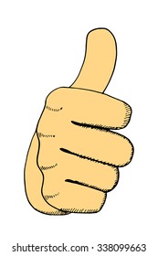 Hand-drawn symbol thumb like. Vector illustration