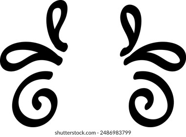 Elementos de diseño de floritura simétrica dibujados a mano