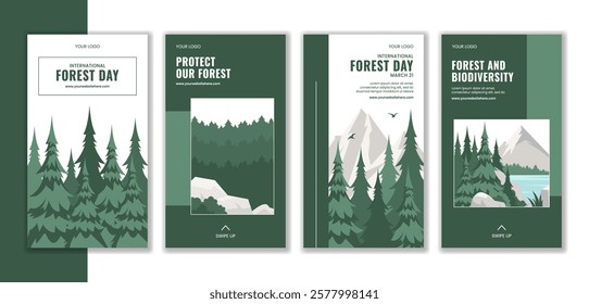 Hand-Drawn Template for International Forest Day Social Media Stories
