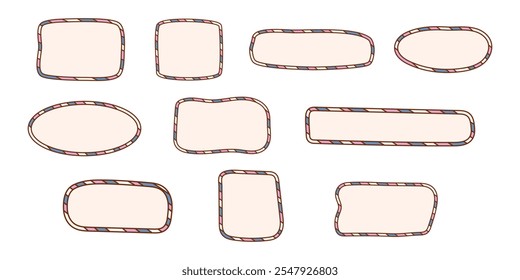 Handdrawn Text Box Frame with Cute Pattern