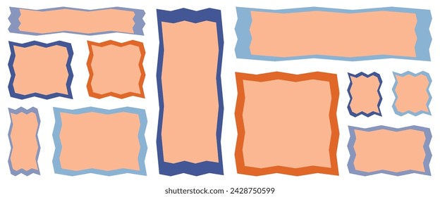 Hand-drawn text frames vector image