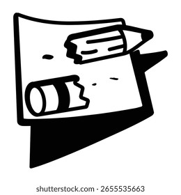 A hand-drawn textbook vector icon, perfect for educational content, learning apps, or school-related visuals.

