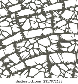 hand-drawn texture of brick wall or sett. castle stone Seamless pattern of paver. Urban style structured ornament in line art style. Pattern design for travel, city life, adventure, outdoors.	
