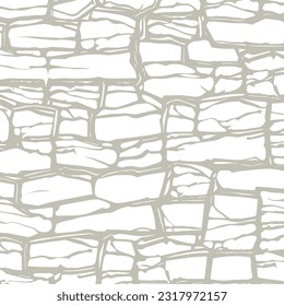 handgezeichnete Struktur der Ziegelwand oder des Sockels. Burgstein Nahtlose Muster des Pflasters. Urbane Stilrichtung strukturierte Ornamente im Linienstil. Design für Reisen, Stadtleben, Abenteuer, draußen.	
