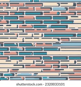 hand-drawn texture of brick wall or sett. castle  stone Seamless pattern of paver. Urban style structured ornament in line art style. Pattern design for travel, city life, adventure, outdoors. 