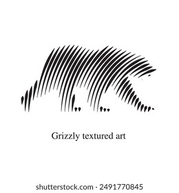 Hand-drawn textured art, Vector Grizzly illustration, An element for creating company brand