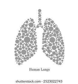 Hand-drawn textured human lungs, An illustration of lungs, Circles patterned body organ