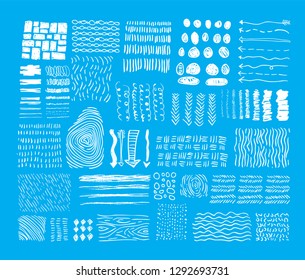 Hand-drawn textures set abstract, design element.