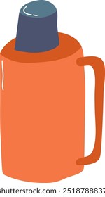 Handdrawn Thermos For Tea Vector Illustration