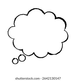 Hand-drawn Thought Bubble – Comic Style Frame for Inner Monologue or Silent Thinking