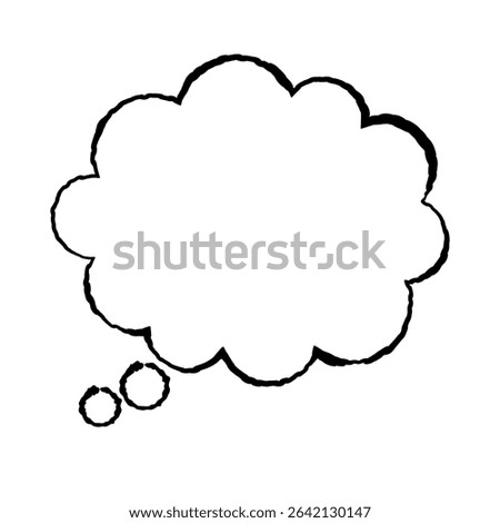 Hand-drawn Thought Bubble – Comic Style Frame for Inner Monologue or Silent Thinking