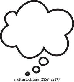 Hand-drawn thought bubble outline for creative brainstorming ideas