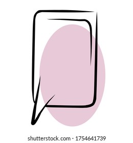 Pensamientos hechos a mano y burbujas de palabras con un mensaje de amor, saludos y un anuncio de venta. Estilo Doodle. Un conjunto aislado de vectores.
