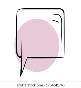 Pensamientos hechos a mano y burbujas de palabras con un mensaje de amor, saludos y un anuncio de venta. Estilo Doodle. Un conjunto aislado de vectores.