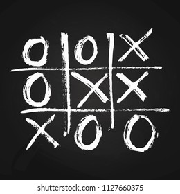 Hand-drawn tic tac toe game.