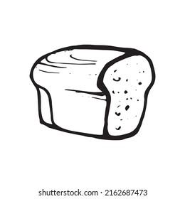 Hand-drawn toast bread doodle. Vector illustration