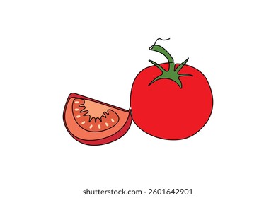 Hand-drawn tomato line art drawing. Tomato food linear icon vector.