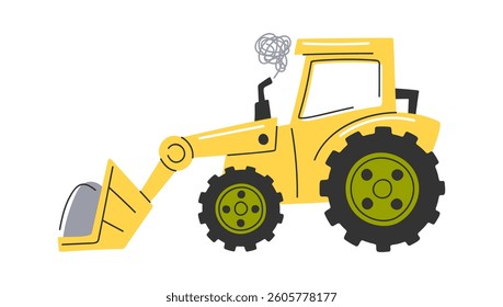 Hand-drawn tractor road construction machinery