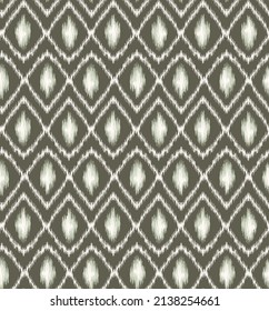 Hand-Drawn Traditional Boho Ikat Diamonds Vector Seamless Pattern. Modern Retro Woven Geometric Print, Perfect for Textiles, Fashion, Background. Tribal Texture
