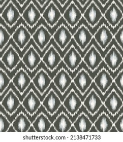 Hand-Drawn Traditional Boho Ikat Diamonds Vector Seamless Pattern. Modern Retro Woven Geometric Print, Perfect for Textiles, Fashion, Background. Tribal Texture