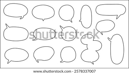 Hand-drawn transparent round speech bubbles in vector format. Ideal for comics, chats, infographics, and creative designs. Easy to edit and perfect for designers.