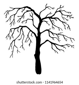 hand-drawn tree, halloween decor