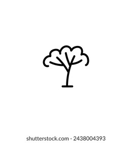 Icono de árbol dibujado a mano, icono de garabato simple