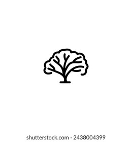 Icono de árbol dibujado a mano, icono de garabato simple