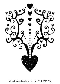 hand-drawn tree love