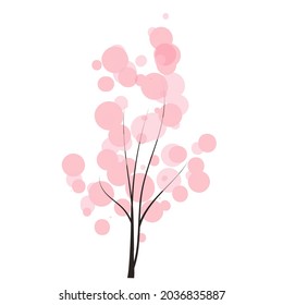 árbol dibujado a mano con tierna burbuja corona los doodles de primavera vectorial temporada invierno, primavera, verano. estilo plano