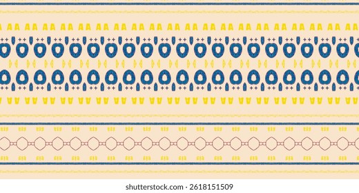 Hand-Drawn Tribal Seamless Pattern – Vibrant Textile Design